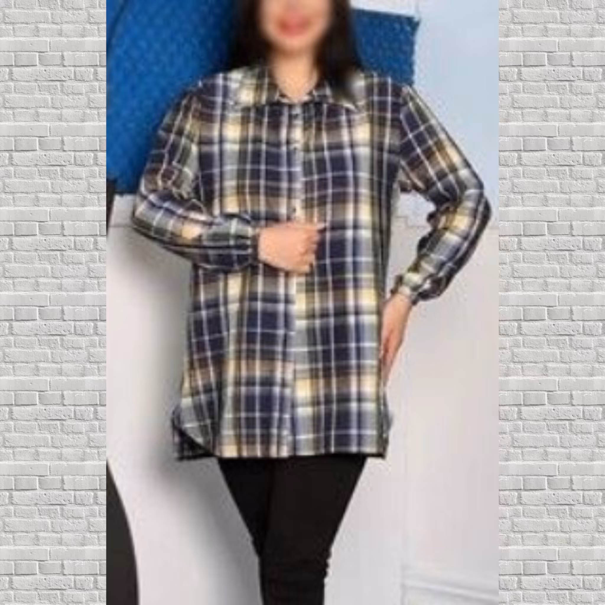 مانتو چهار خانه نخی زنانه