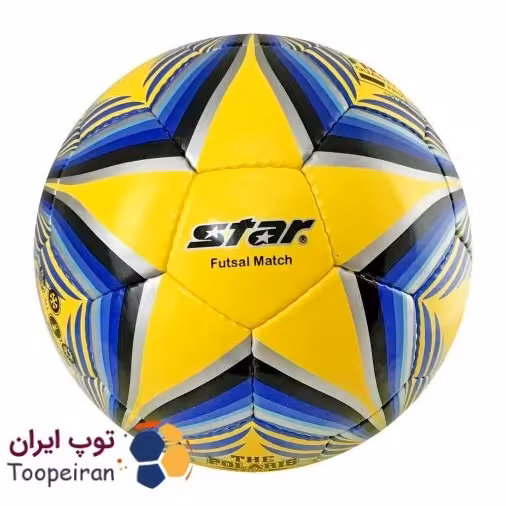 توپ فوتسال طرح استار 2022سایز 4 رنگ زرد