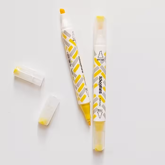 ماژیک هایلایتر  دوسر  رنگ زرد y1 نوک نمدی برند اسکول فنس