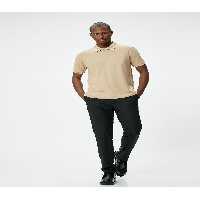 تی شرت یقه پولو مردانه دکمه T SLIM FIT آستین کوتاه Koton