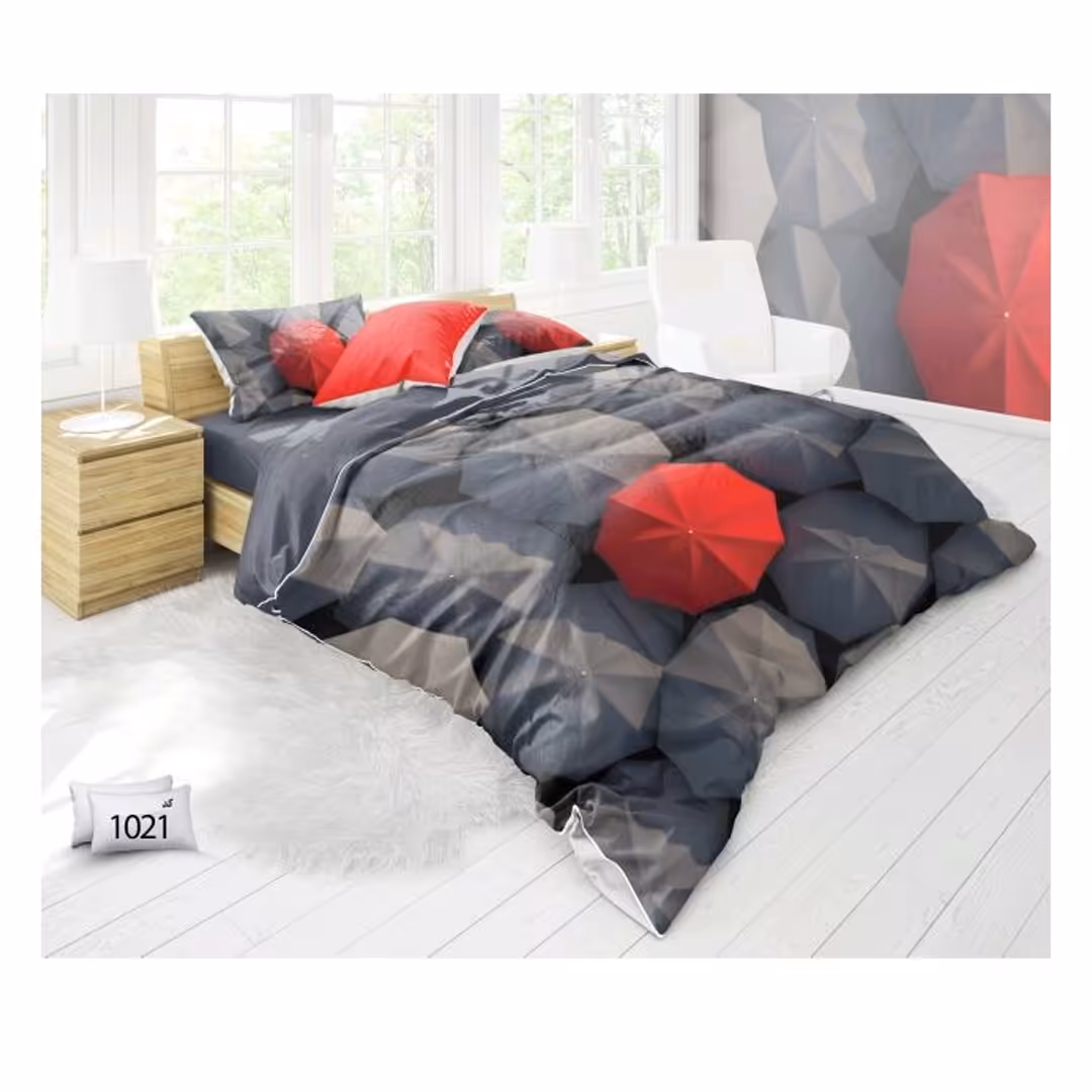 روتختی دونفره 6 تکه شامل یک عدد لحاف و یک عدد ملحفه دور کشدار و چهار عدد رو بالشی 
سایز لحاف 220  در 240 فیکس