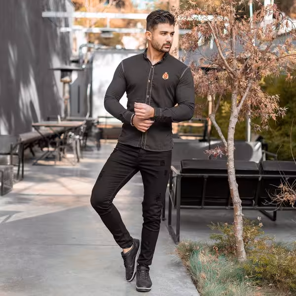 پیراهن مردانه مشکی مدل Gabi