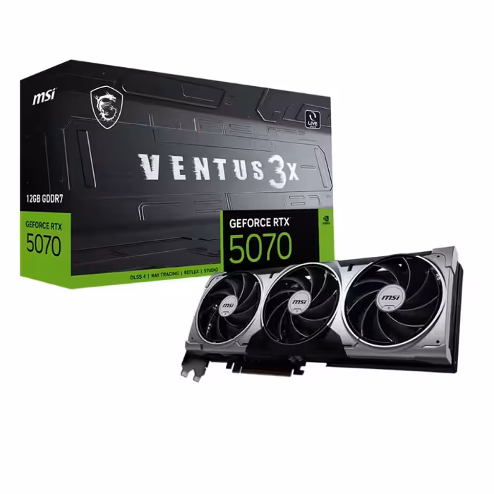 خرید کارت گرافیک MSI GeForce RTX 5070 12G Ventus 3X با بهترین قیمت