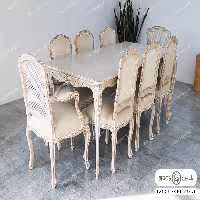 میز ناهار خوری کلاسیک طرح دار و ترکیبی مدل رومینا کد 3