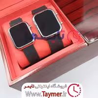 ست ساعت مچی مردانه زنانه دیجیتالی مشکی استیل 