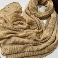 شال پلیسه برشکا وارداتی چهار فصل حاشیه مرواریدی