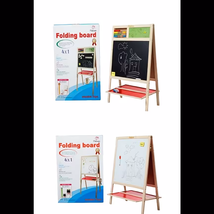 تخته پایه دارپالیزان دورو سیاه و وایت برد با قابلیت تنظیم ارتفاع دارای چرتکه و آموزش ساعت