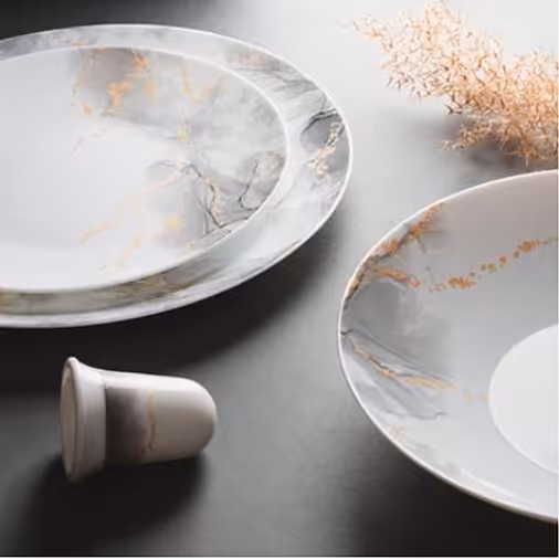 سرویس غذاخوری 28 پارچه پارس اوپال کد934طرح اسکای طوسی