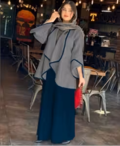 مانتو شلوار زنانه کرپ پرشیا مدل مانلی