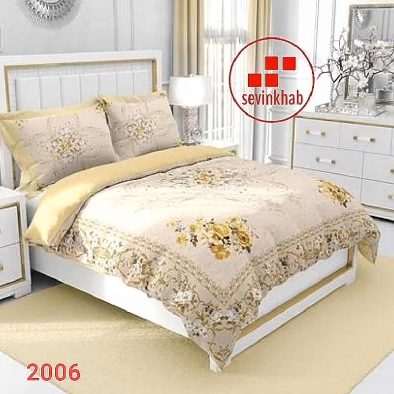 لحاف روتختی دونفره 4تکه میکروتنسل سایزبزرگ مدل SE2006  بادوخت صنعتی