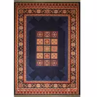 گبه ماشینی افرند زمینه سرمه ای کد 731 (یک و نیم متری)