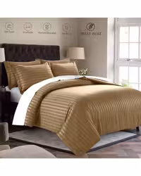 سرویس لحاف روتختی یک نفره 6 تکه عرض 90 دو رویه شکلاتی ای اس اف ASF مدل هتلی