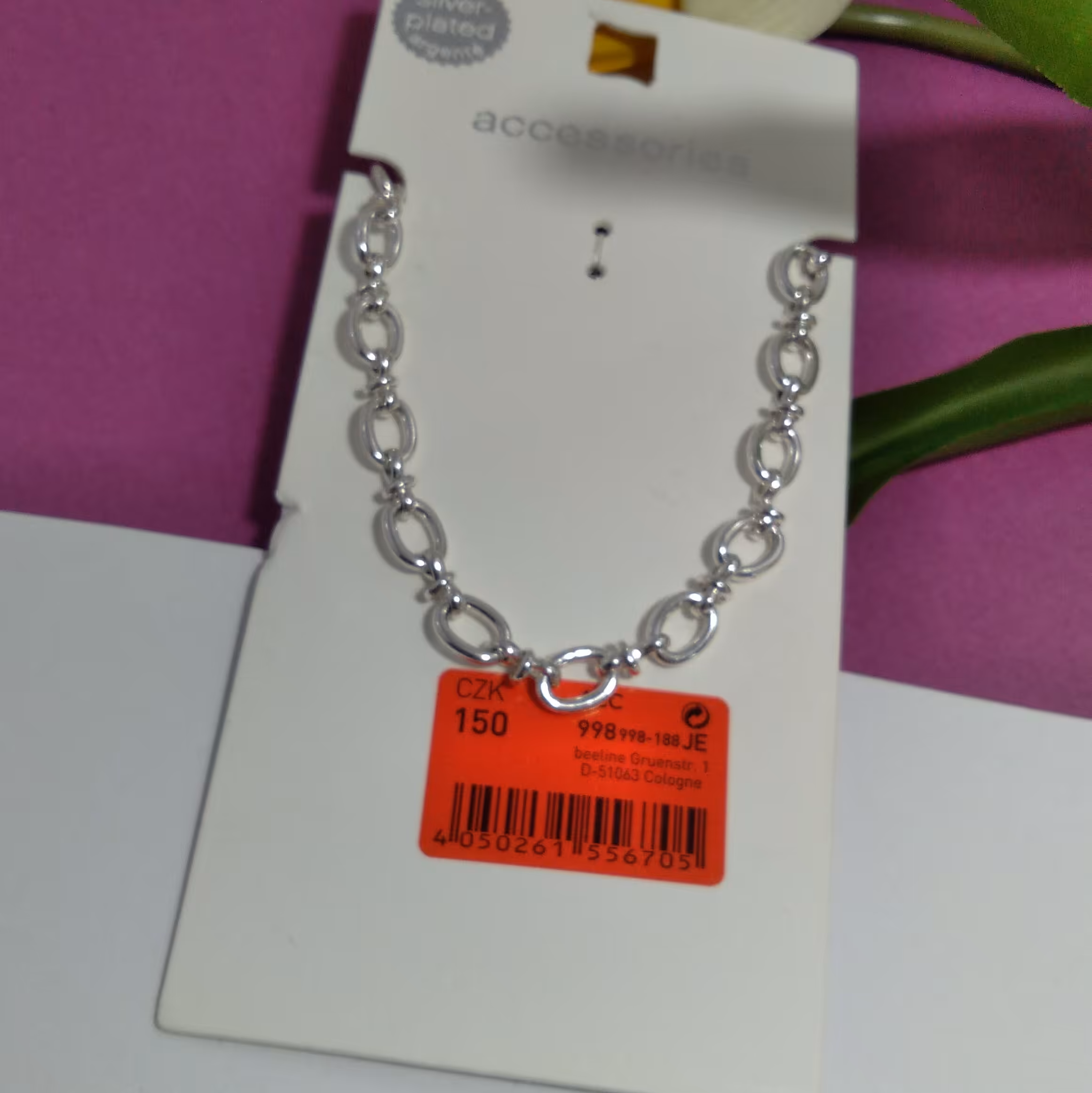 گردنبند آبکاری نقره