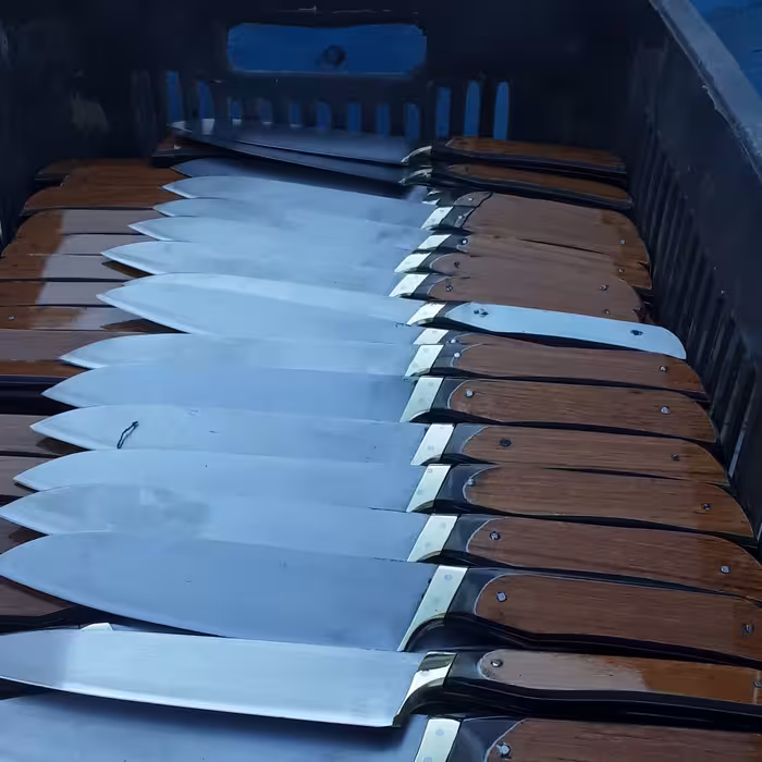 چاقو آشپزخانه استیل دسته کائوچو  سایز دو 