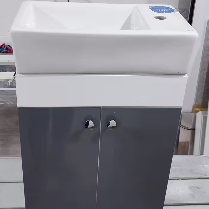 روشویی کابینتی دیواری 25*50 طوسی