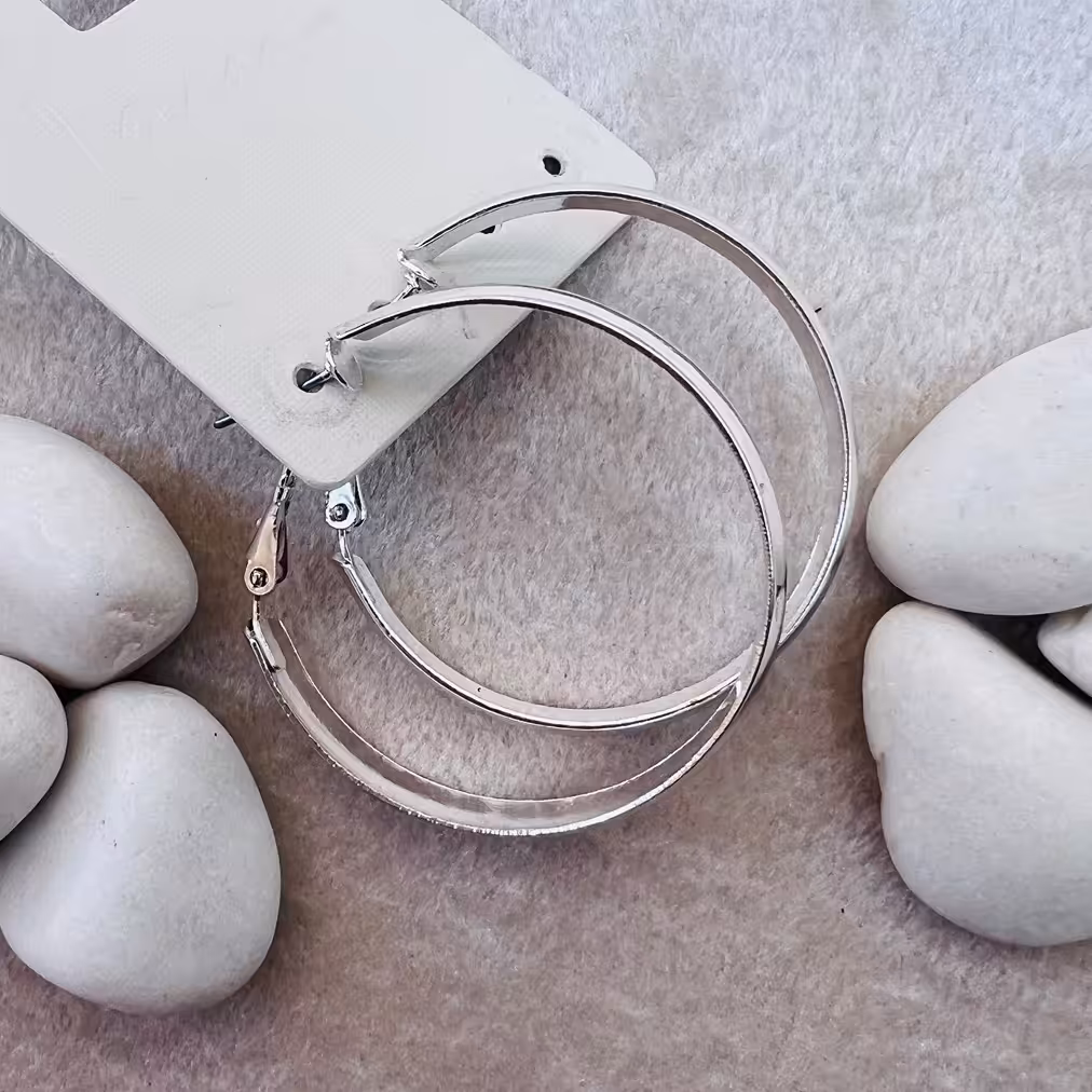 گوشواره ی حلقه ای طرح استیل
