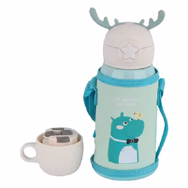 فلاکس نوزادی600میلی لیتر طرح شاخ گوزن رنگ سبز