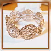 دستبند الاستیک روکش طلا نگیندار برند i am آمریکایی کد A243