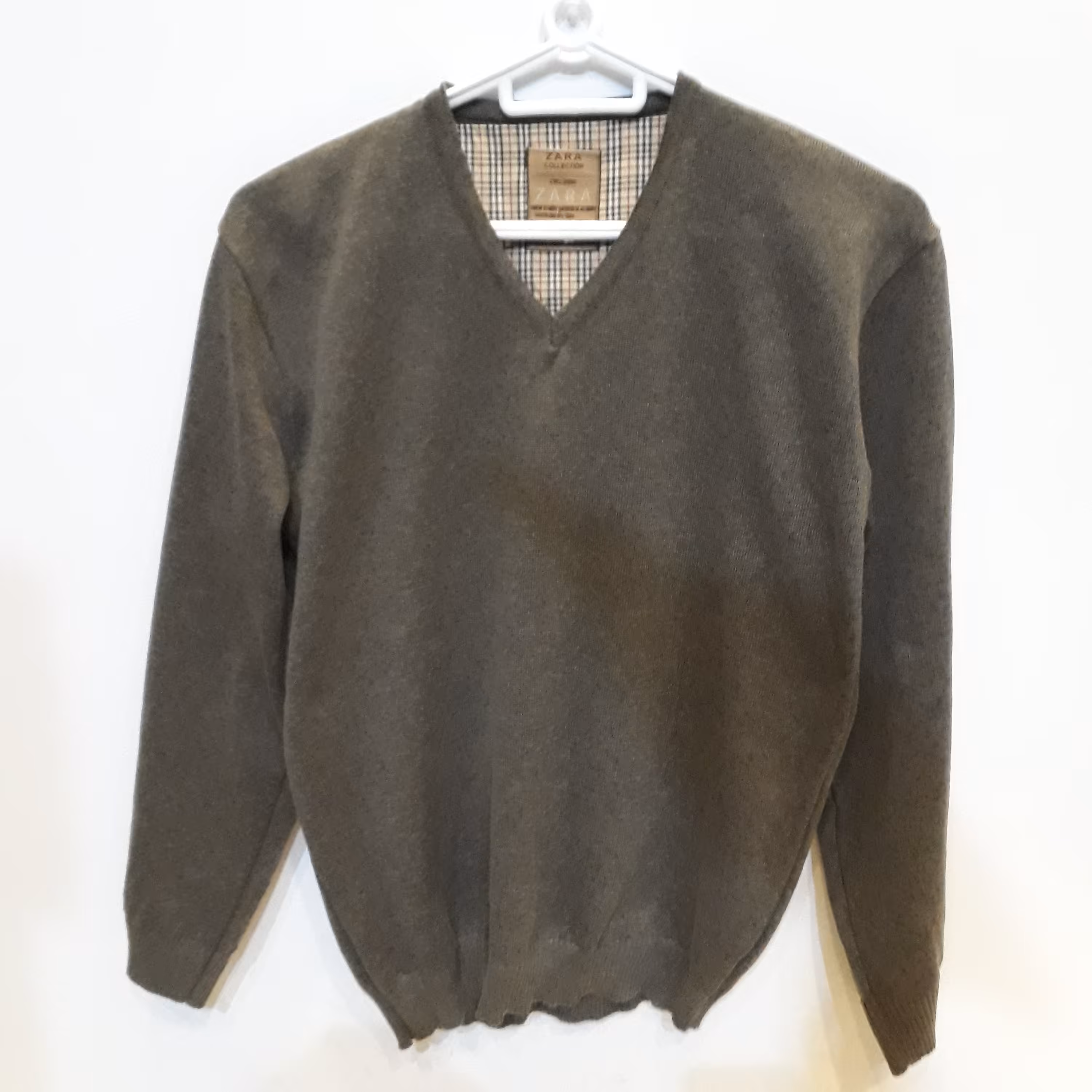 بافت یقه هفت ساده قهوه ای