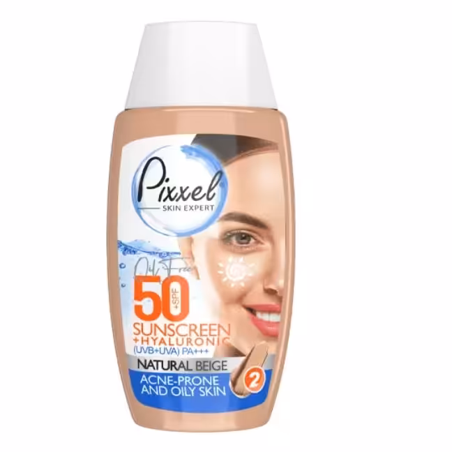 کرم ضدآفتاب رنگ بژ طبیعی مخصوص پوست چرب پیکسل ارسال رایگان