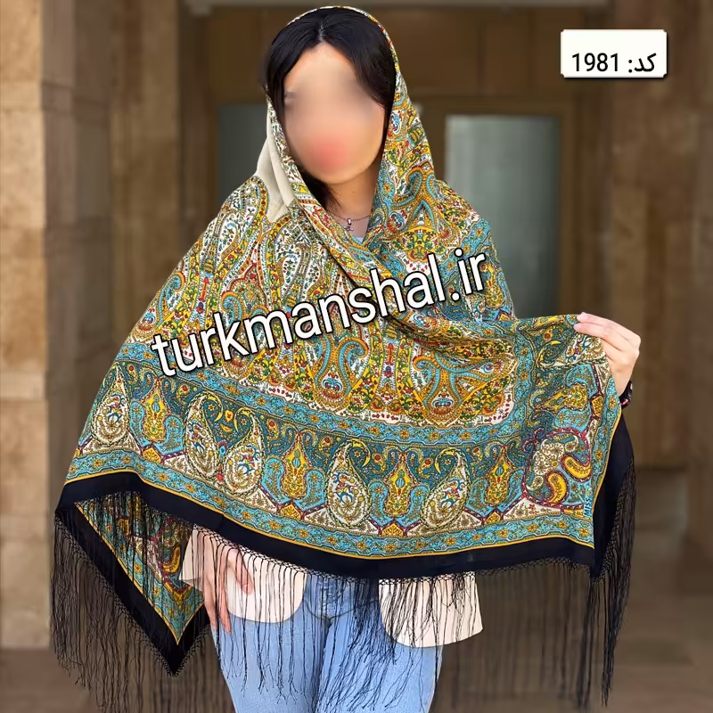 روسری ترکمن ابریشمی (ایتالیایی) کد 1981