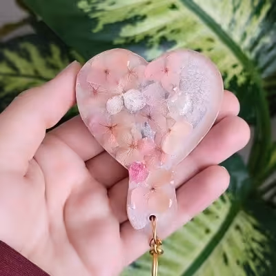 آینه دستی گل هورتانسیا