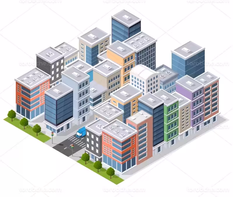 وکتور انواع ساختمان | گرافیک با طعم تربچه