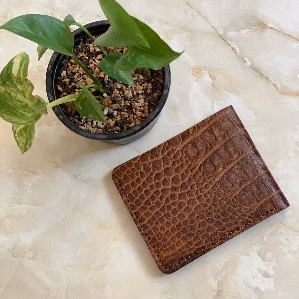 کیف پول جیبی با چرم بزی