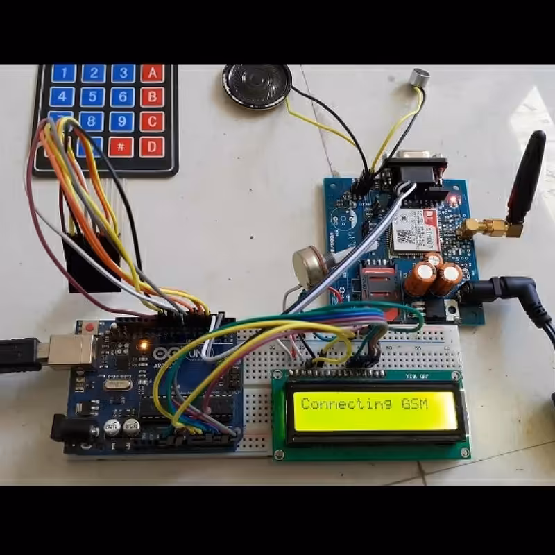 پروژه اموزشی دانشجویی  ساخت موبایل ساده با اردوینو