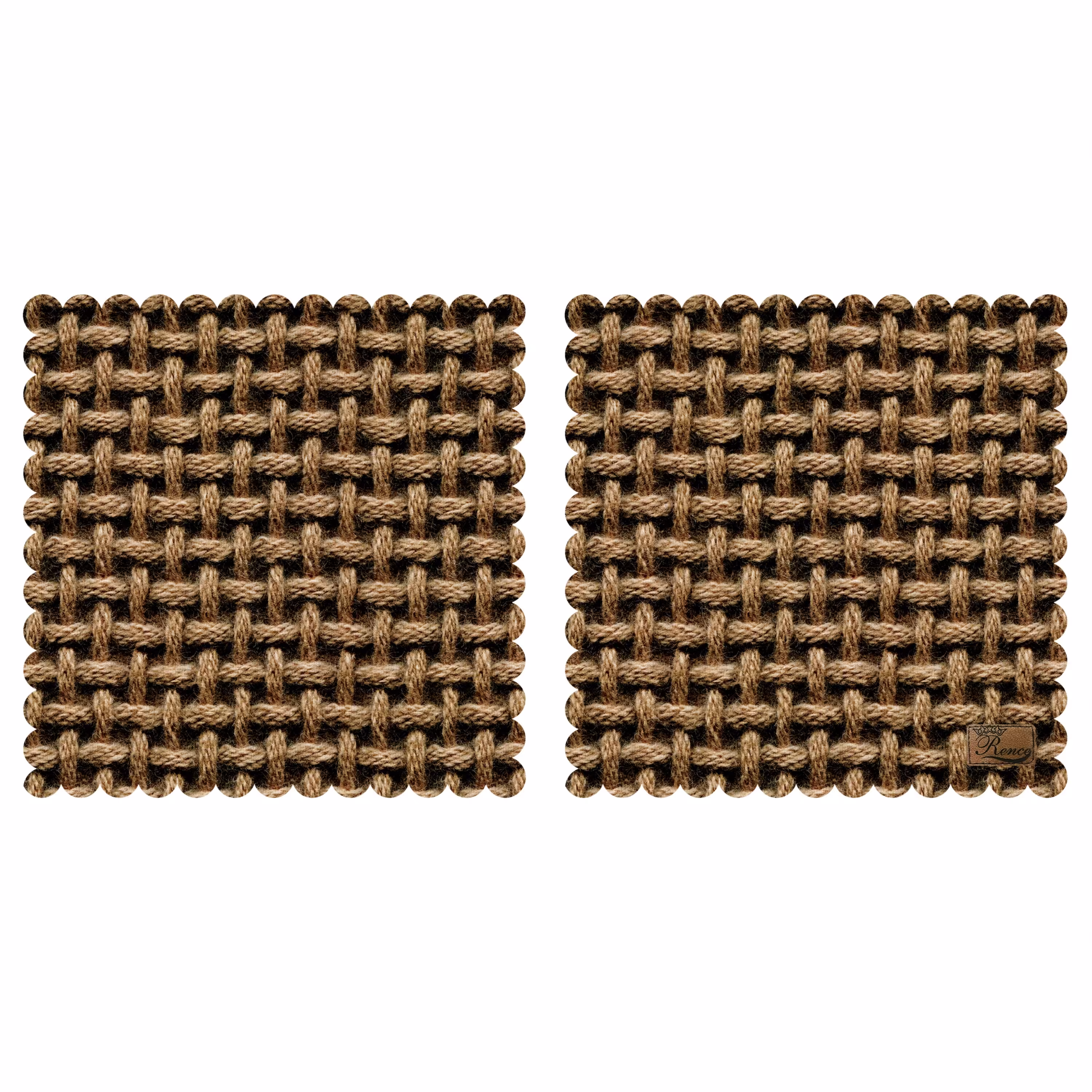 رومیزی مخمل طرح طناب دو عدد سایز 40 در 40 مدل T3-539 شرکت رنس