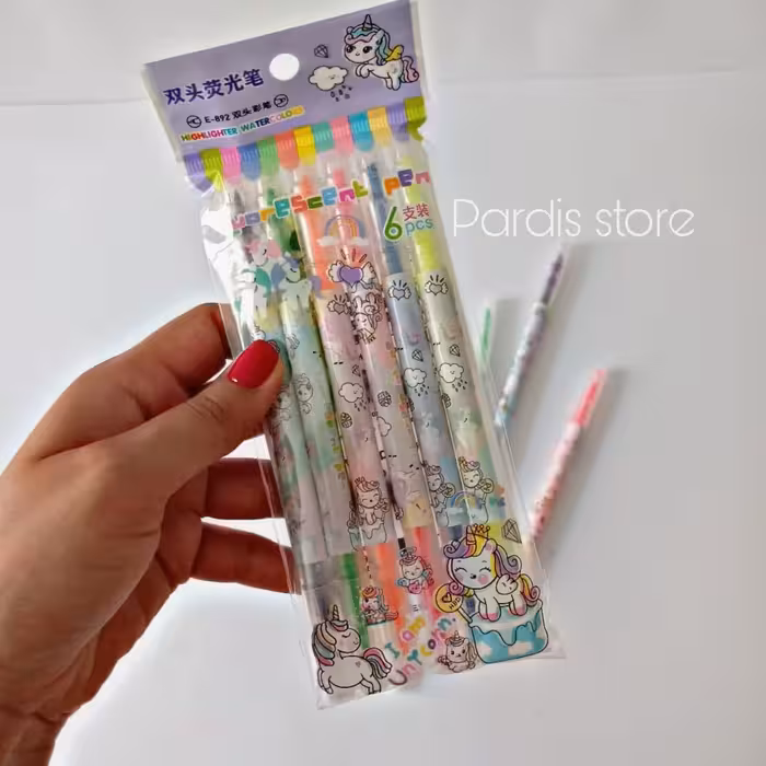 ماژیک دوسر شش رنگ یونیکرن