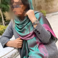 شال بامبو سبز بنفش دورنگ 