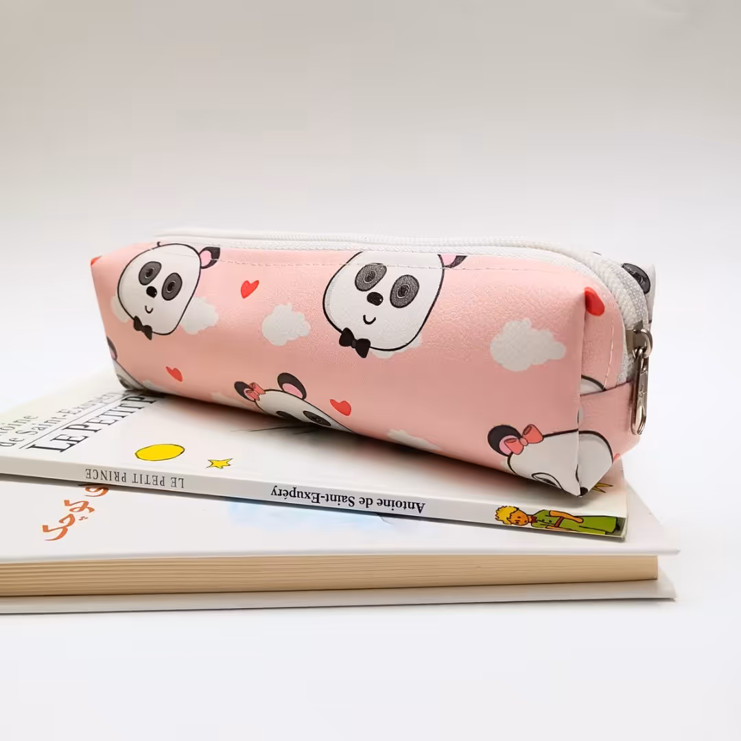 جامدادی فانتزی طرح پاندا صورتی چرم مصنوعی