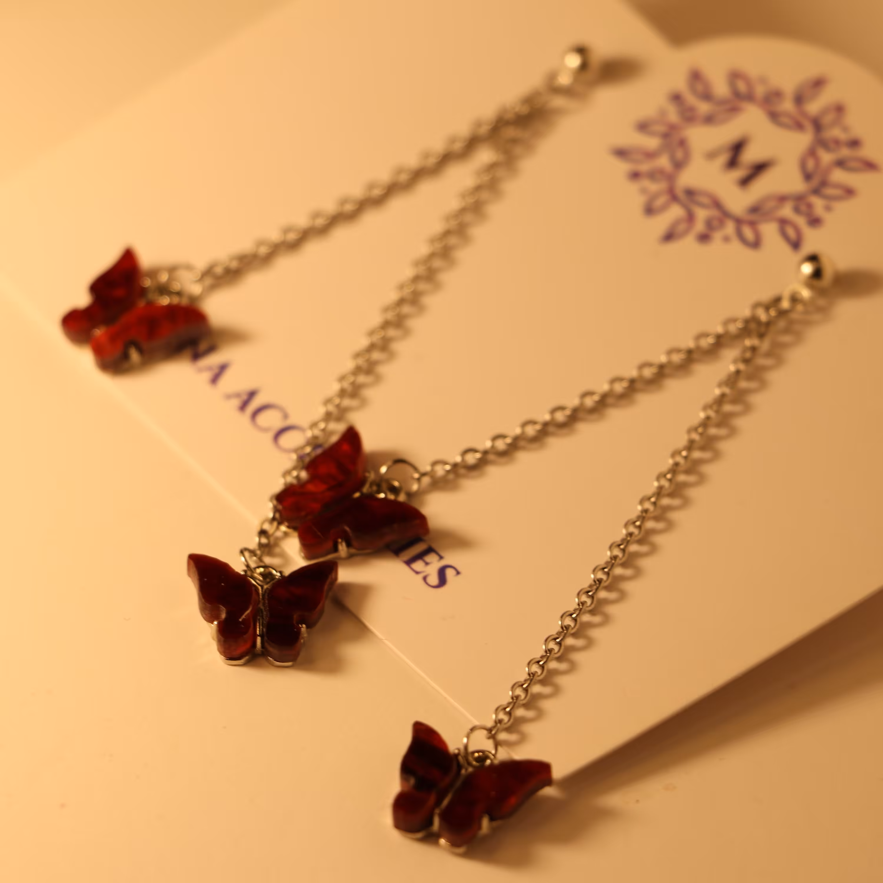 گوشواره پروانه دوتایی