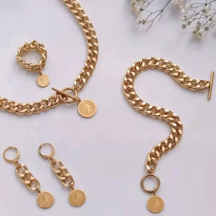 سرویس کارتیر با آویز سکه الیزابت 