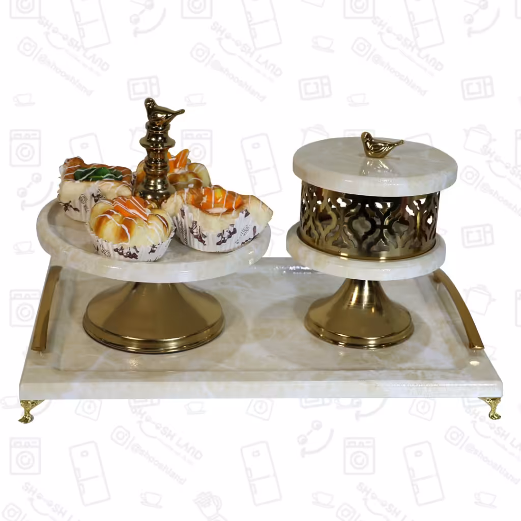ست شکلات خوری و میوه خوری طرح سنگی