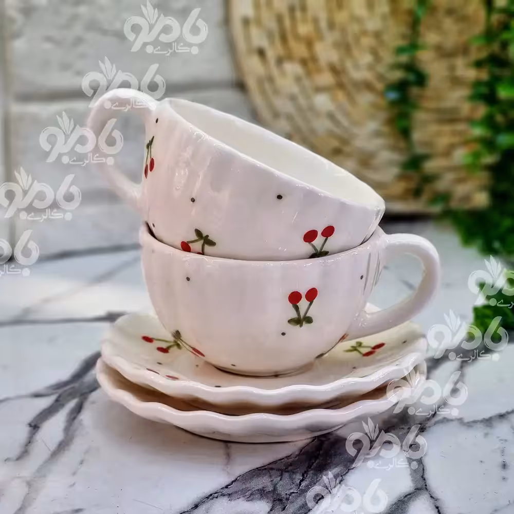 فنجان سرامیکی طرح آلبالو دالبری
