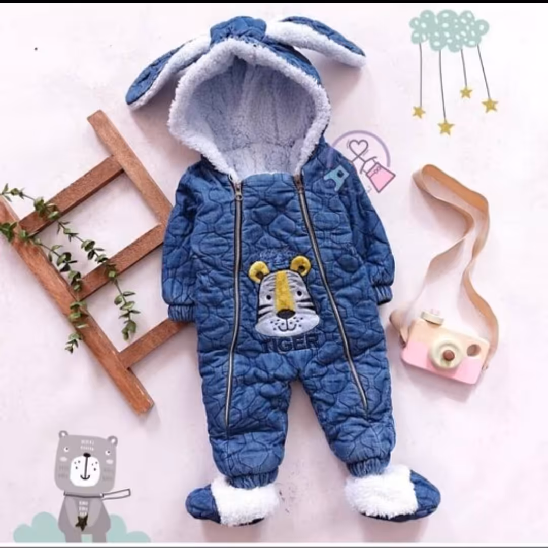 کاپشن سر همی نوزاد خزدار مدل تایگر