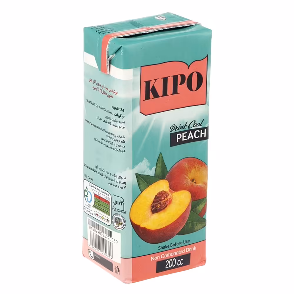 نوشیدنی میوه ای بدون گاز  با طعم هلو 36 عددی کیپو