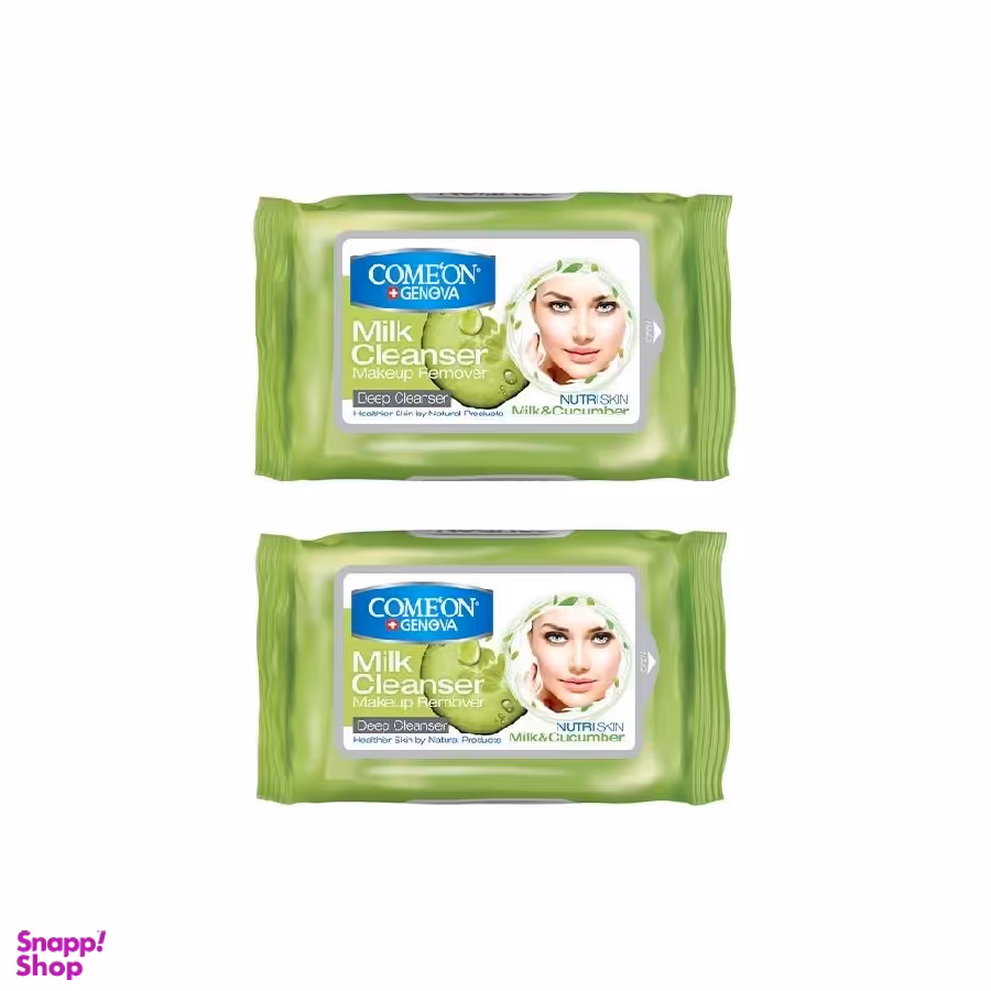 دستمال مرطوب کامان (Comeon) مدل Milk Cleanser بسته 20 عددی مجموعه 2 عددی