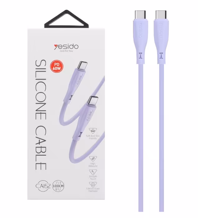 کابل شارژ PD و فست یسیدو تایپ سی به تایپ سی مدل CA152