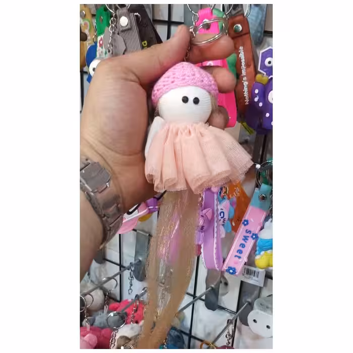 جاکلیدی و جاسویچی دختر روسی اندازه 8 سانتی با موی 30 سانتی متر رنگارنگ باکد 984