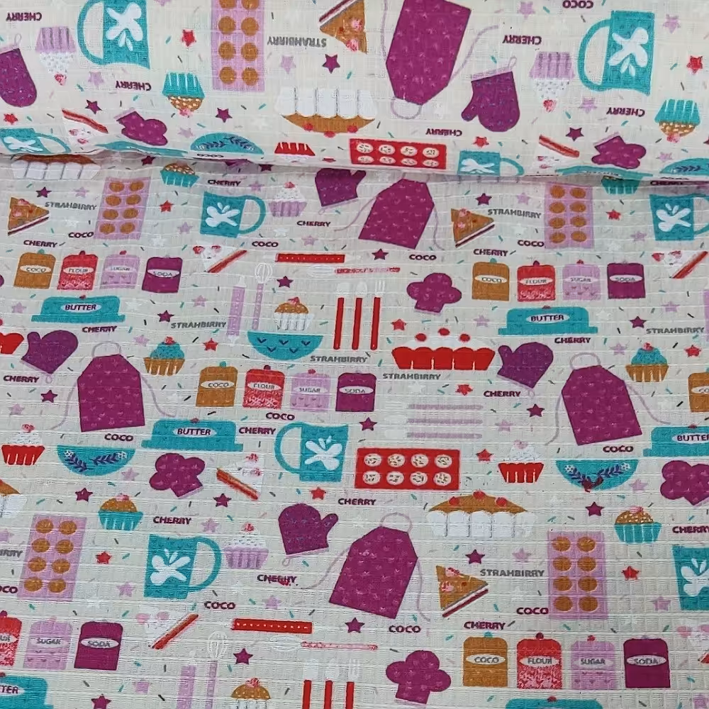 پارچه آشپزخانه طرح وسایل آشپزخانه عرض150 پنبه 