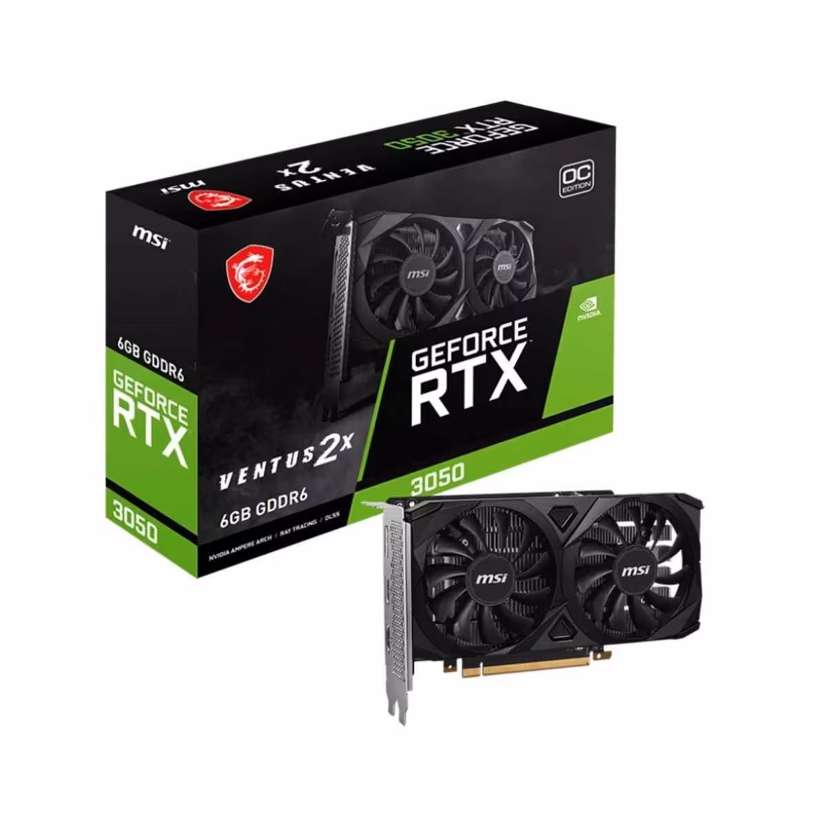 خرید کارت گرافیک MSI GeForce RTX 3050 VENTUS 2X 6GB GDDR6 OC Edition با بهترین قیمت