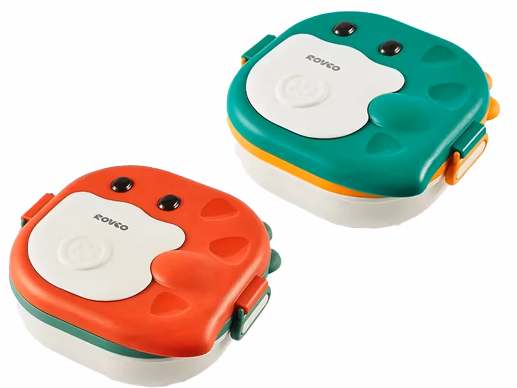 ظرف غذای چسبان داخل استیل کودک طرح دایناسور روکو rovco