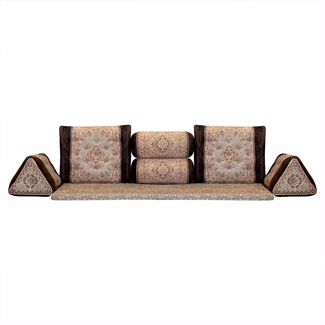 ست 7 تکه پشتی سنتی طرح خان سالار گردویی