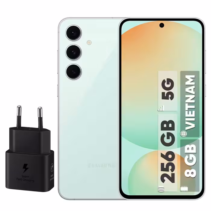 گوشی موبایل سامسونگ مدل S24 FE دو سیم کارت ظرفیت 256 گیگابایت و رم 8 گیگابایت - ویتنام - به همراه شارژر 25 وات سامسونگ