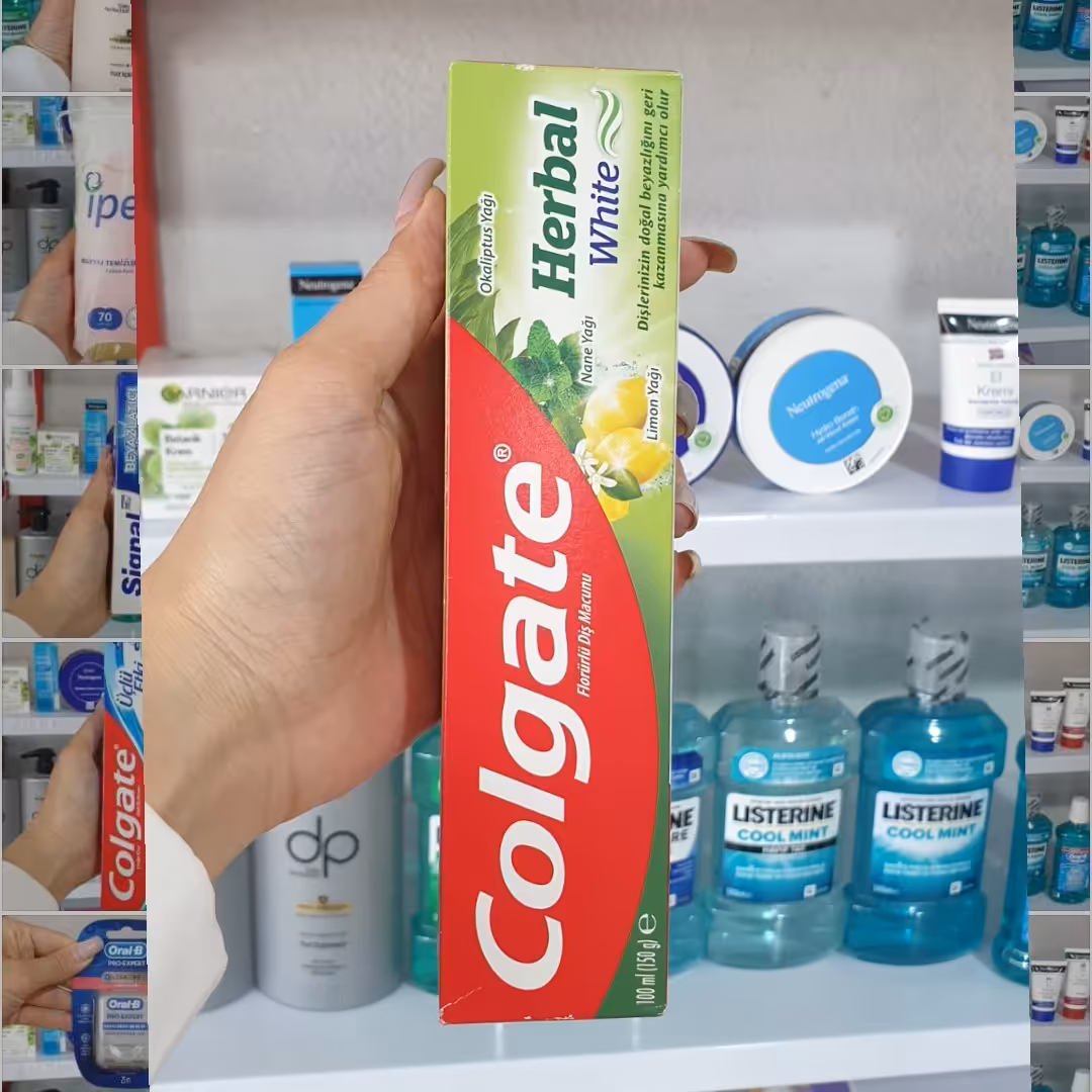 خمیردندان سفید کننده کولگیت هربال وایت Herbal white حجم 100 میل ترکیه