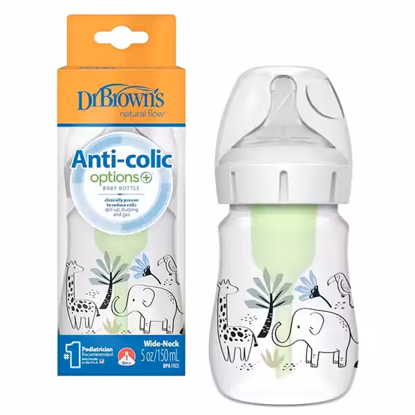 شیشه شیر طلقی 150 میل دکتر براونز طرحدار