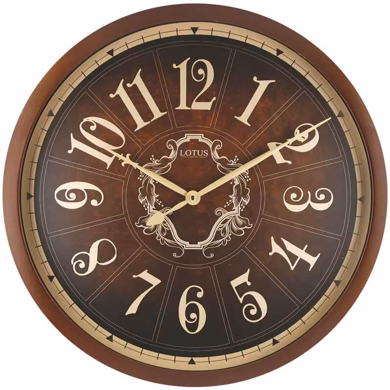 ساعت دیواری چوبی لوتوس مدل 8834 سایز 